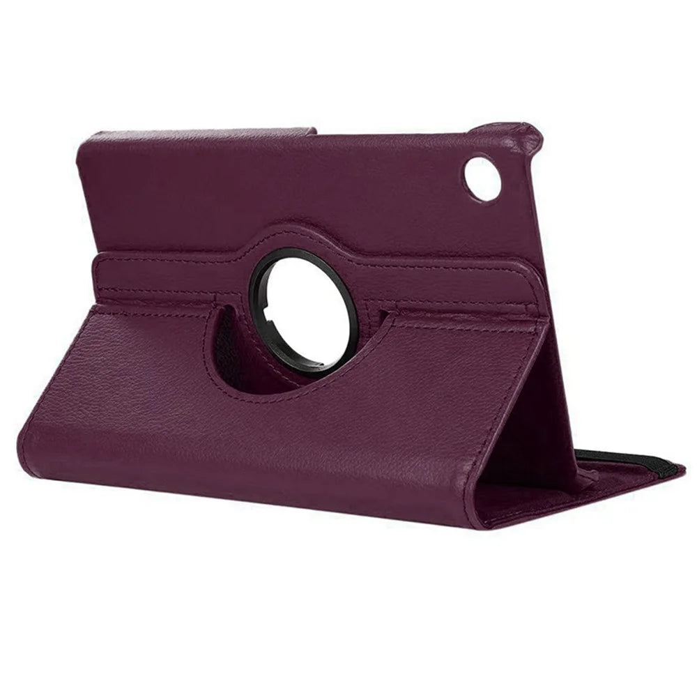 ENKAY HAT PRINCE For Samsung Galaxy Tab A9 Tablet Case   Litchi Texture PU Leather Cover Stand - Dark Purple - 2