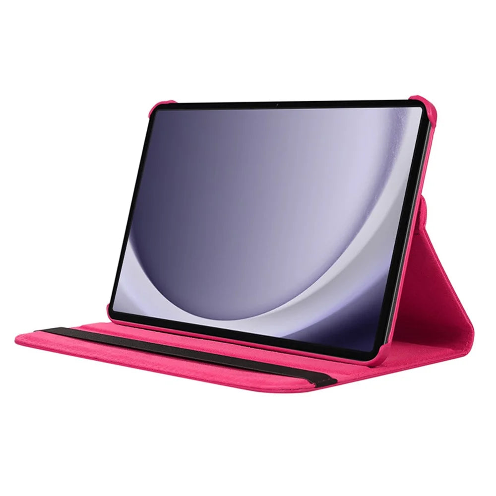 ENKAY HAT PRINCE For Samsung Galaxy Tab A9 Tablet Case   Litchi Texture PU Leather Cover Stand - Dark Purple - 3