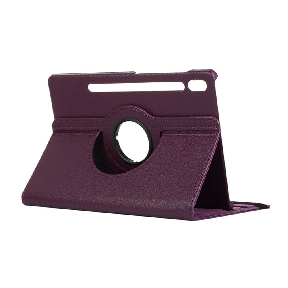ENKAY HAT PRINCE For Samsung Galaxy Tab S9 FE+ / Galaxy Tab S9+ / Galaxy Tab S10+ Tablet Case   Litchi Texture PU Leather Cover Stand - Dark Purple - 2