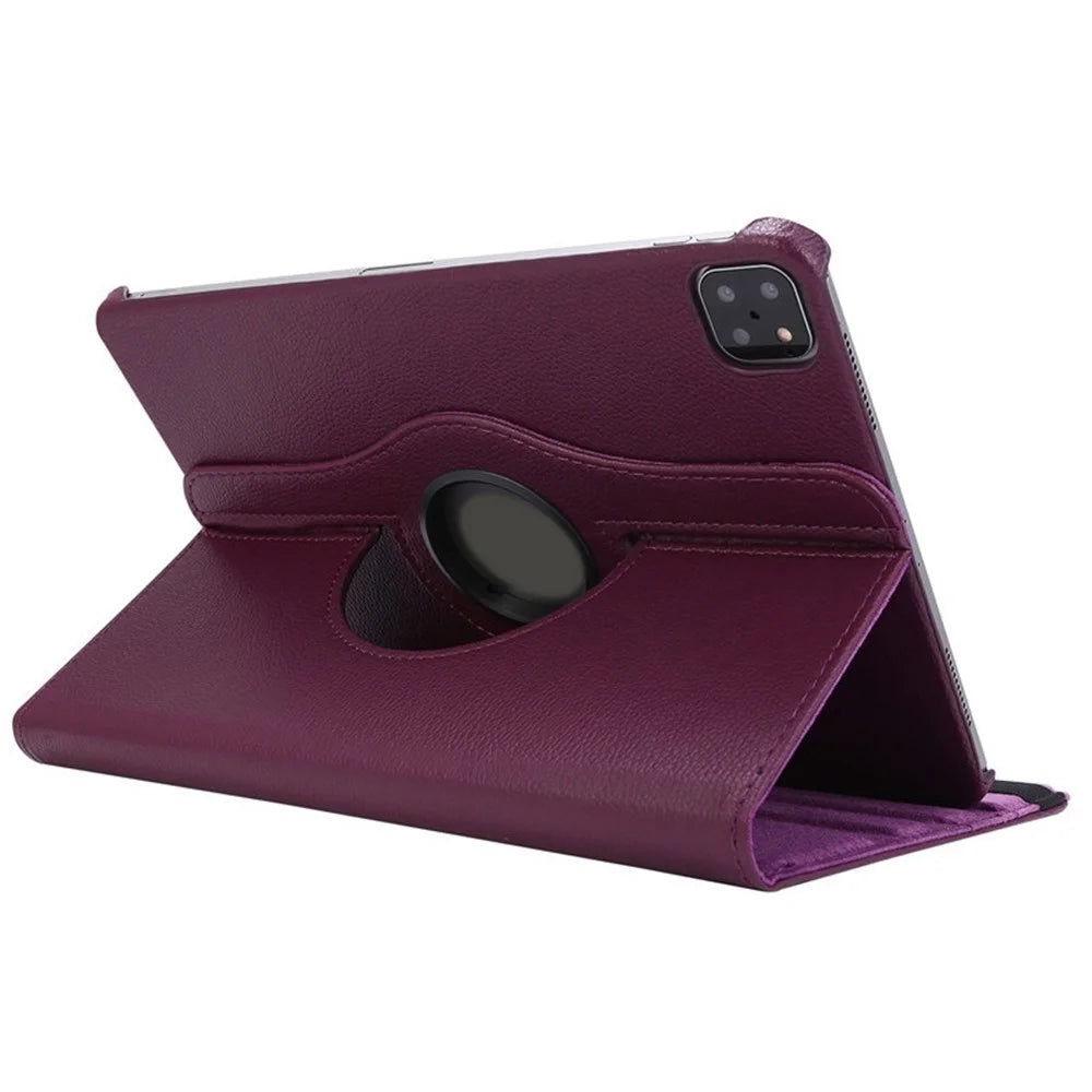 ENKAY HAT PRINCE For iPad Air 13 (2026) / (2025) / (2024) / Pro 12.9 (2022) / (2021) / (2020) / (2018) Tablet Case   Litchi Texture PU Leather Cover Stand - Dark Purple - 2