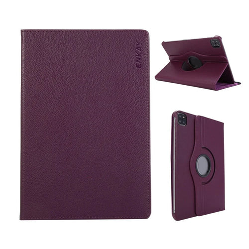 ENKAY HAT PRINCE For iPad Pro 11 (2025) / 11 (2024) Tablet Case   Litchi Texture PU Leather Cover Stand - Dark Purple - 1