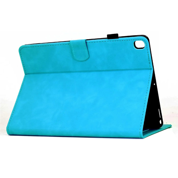 Tablet Case for iPad 10.2 (2021) / (2019) / (2020) / Air 10.5 inch (2019 / Pro 10.5-inch (2017) Mandala Imprinted Leather Cover with Card Slots - Sky Blue - 3