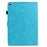 Tablet Case for iPad 10.2 (2021) / (2019) / (2020) / Air 10.5 inch (2019 / Pro 10.5-inch (2017) Mandala Imprinted Leather Cover with Card Slots - Sky Blue - 7