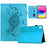 For iPad (2025) / 10.9 (2022) Case Mandala Imprinted Leather Tablet Cover with Card Slots - Sky Blue - 1