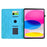For iPad (2025) / 10.9 (2022) Case Mandala Imprinted Leather Tablet Cover with Card Slots - Sky Blue - 2