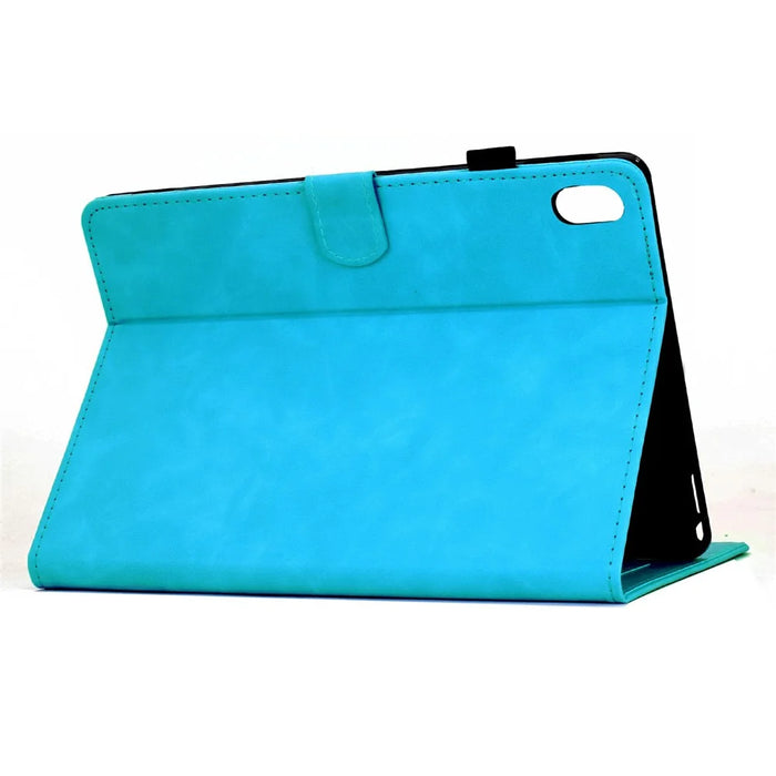 For iPad (2025) / 10.9 (2022) Case Mandala Imprinted Leather Tablet Cover with Card Slots - Sky Blue - 3