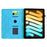 For iPad mini (2024) / (2021) Case Mandala Imprinted Leather Tablet Cover with Card Slots - Sky Blue - 2