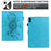 For iPad mini (2024) / (2021) Case Mandala Imprinted Leather Tablet Cover with Card Slots - Sky Blue - 5