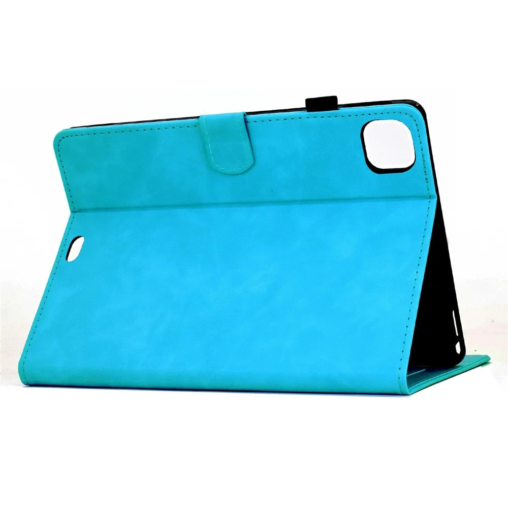 For iPad Pro 11 (2025) / (2024) Case Mandala Imprinted Leather Tablet Cover with Card Slots - Sky Blue - 3