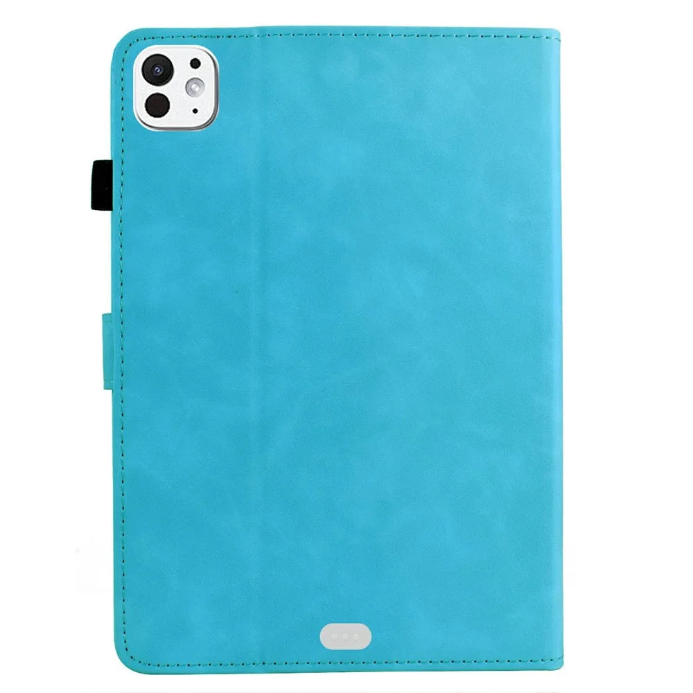 For iPad Pro 11 (2025) / (2024) Case Mandala Imprinted Leather Tablet Cover with Card Slots - Sky Blue - 7