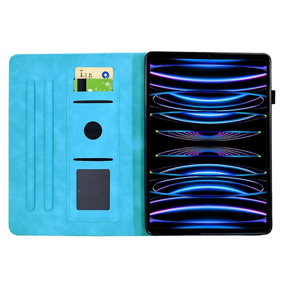 Leather Case For iPad Air 11 (2026) / (2025) / (2024) / Air (2022) / (2020) / Pro 11 (2022) / (2021) / (2020) / (2018) Mandala Tablet Cover with Card Slots - Sky Blue - 2