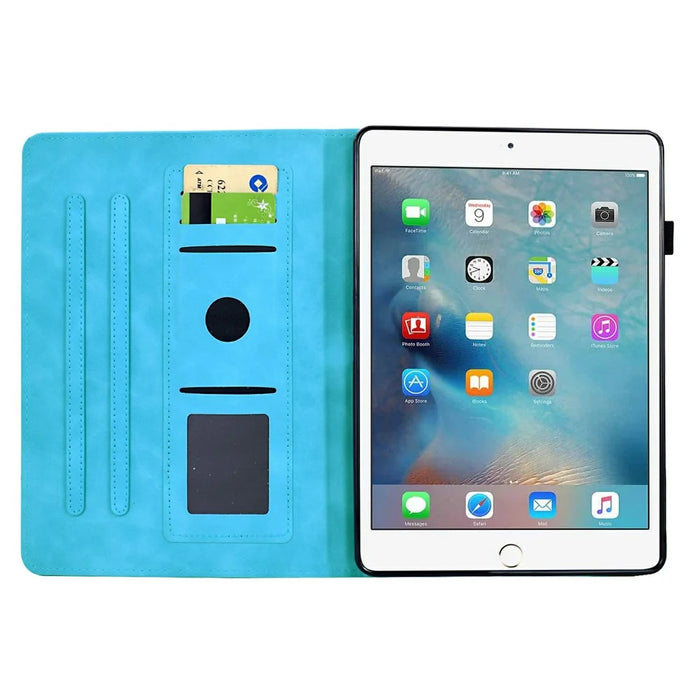 Leather Case For iPad mini (2019) 7.9 Inch / Mini 4 / mini 3 / mini 2 / Mini Mandala Imprinted Tablet Cover with Card Slots - Sky Blue - 2