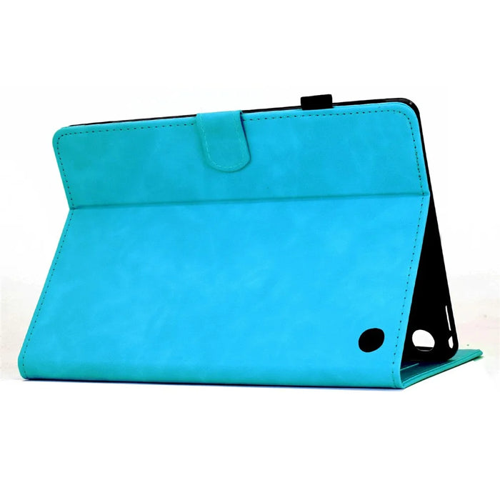 For Amazon Fire 7 (2022) Case Mandala Imprinted Leather Tablet Cover with Card Slots - Sky Blue - 3