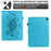 For Amazon Fire 7 (2022) Case Mandala Imprinted Leather Tablet Cover with Card Slots - Sky Blue - 5