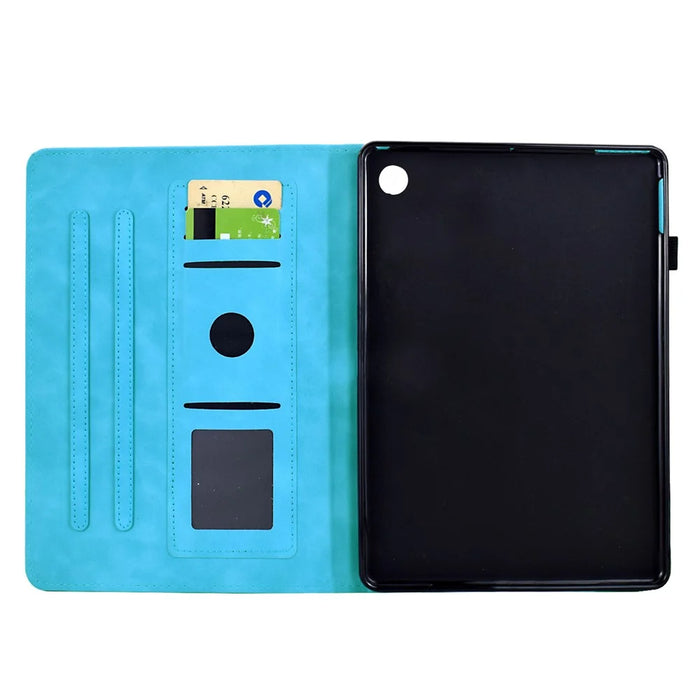 For Amazon Kindle Fire Max 11 2023 Case Mandala Imprinted Leather Tablet Cover with Card Slots - Sky Blue - 2