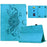 Universal 7 inch Tablet Case Mandala Imprinted Leather Tablet Cover with Card Slots - Sky Blue - 1