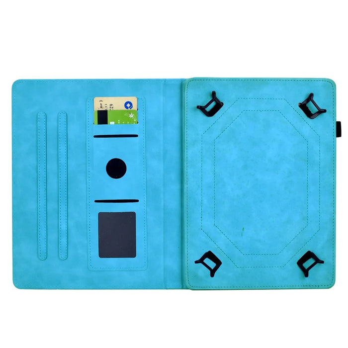 Universal 7 inch Tablet Case Mandala Imprinted Leather Tablet Cover with Card Slots - Sky Blue - 2