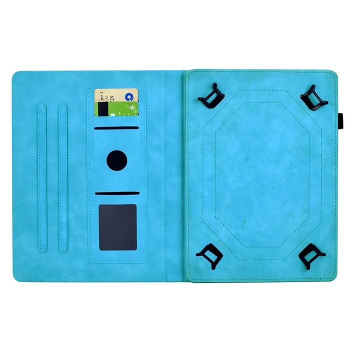 Universal 10 inch Tablet Case Mandala Imprinted Leather Tablet Cover with Card Slots - Sky Blue - 2