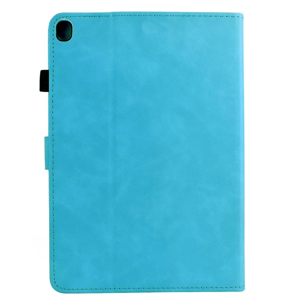For Samsung Galaxy Tab A7 10.4 (2020) T500 / T505 Case Mandala Imprinted Leather Tablet Cover with Card Slots - Sky Blue - 7