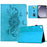 For Samsung Galaxy Tab A9 Case Mandala Imprinted Leather Tablet Cover with Card Slots - Sky Blue - 1