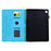 For Samsung Galaxy Tab A9 Case Mandala Imprinted Leather Tablet Cover with Card Slots - Sky Blue - 2