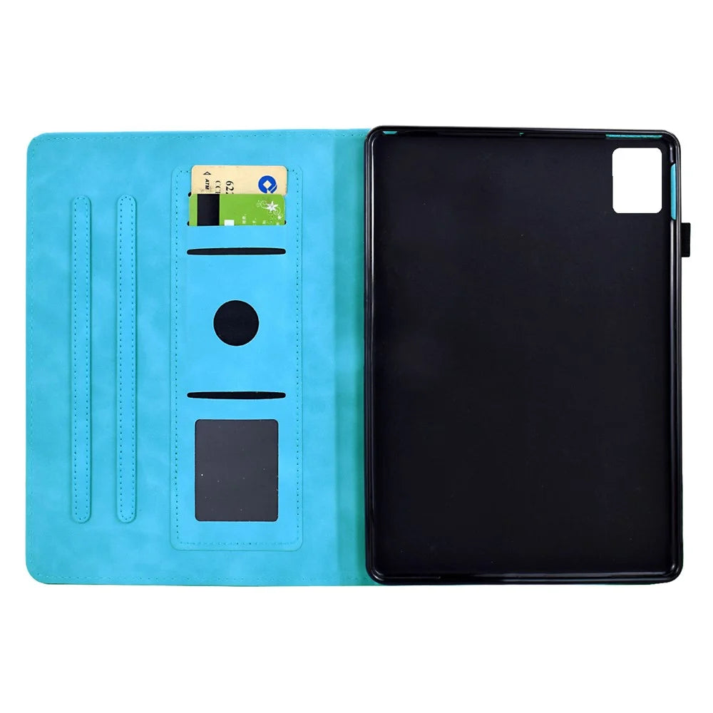 For Lenovo Tab M11 / Xiaoxin Pad 11 2024 Case Mandala Imprinted Leather Tablet Cover with Card Slots - Sky Blue - 2