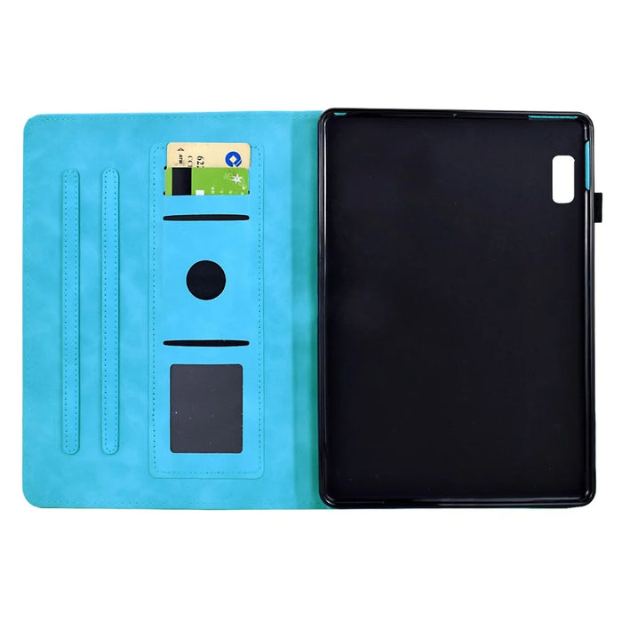 For Lenovo Tab M9 TB-310FU Case Mandala Imprinted Leather Tablet Cover with Card Slots - Sky Blue - 2