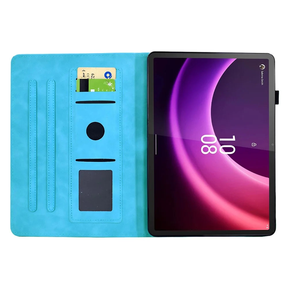 For Lenovo Tab P11 Gen 2 / Xiaoxin Pad Plus (2023) Case Mandala Imprinted Leather Tablet Cover with Card Slots - Sky Blue - 2