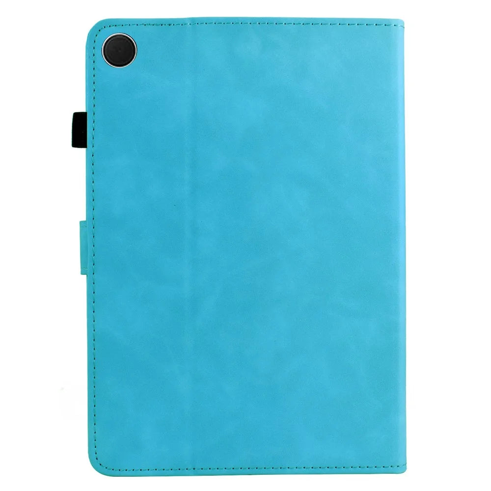 For Samsung Galaxy Tab A8 10.5 (2021) X200 / X205 Case Mandala Imprinted Leather Tablet Cover with Card Slots - Sky Blue - 7