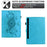 For Samsung Galaxy Tab S9 / Tab S9 FE Case Mandala Imprinted Leather Tablet Cover with Card Slots - Sky Blue - 5