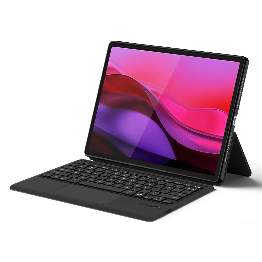 For Lenovo Yoga Pad Pro Leather Case + Touchpad Bluetooth-Compatible Keyboard (without Backlit) - 2