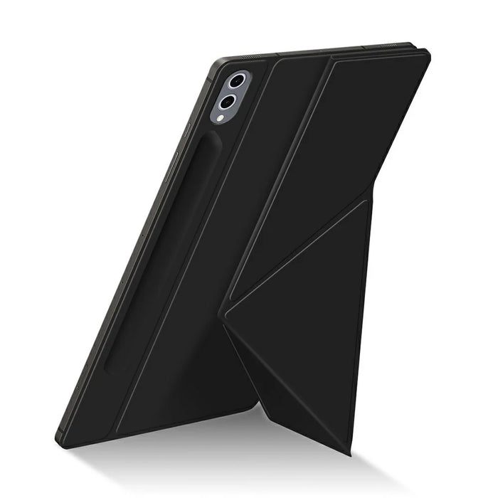 For Samsung Galaxy Tab S8+  /  S7+ Case Origami Stand PU Leather Magnetic Tablet Cover - Black - 3