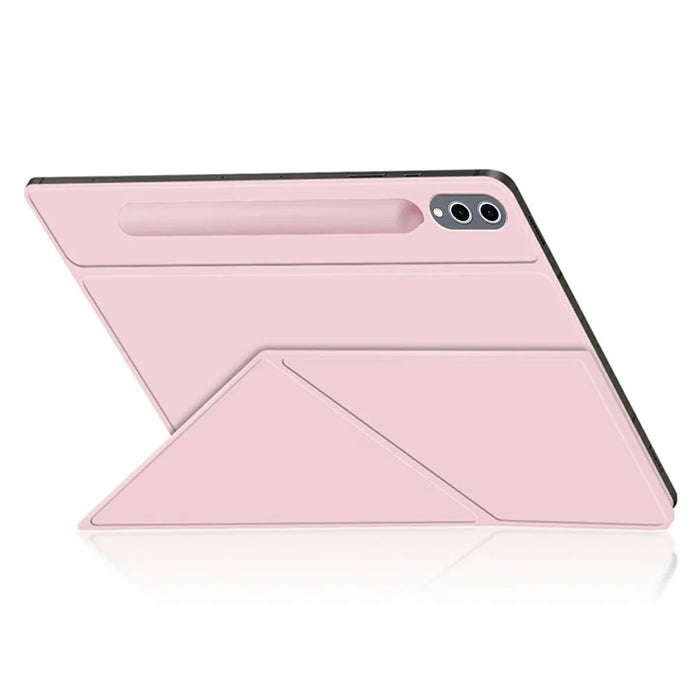 For Samsung Galaxy Tab S8 Ultra Case Origami Stand PU Leather Magnetic Tablet Cover - Pink - 2