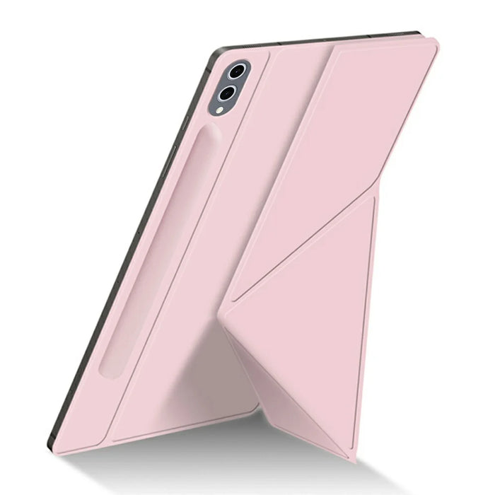 For Samsung Galaxy Tab S8 Ultra Case Origami Stand PU Leather Magnetic Tablet Cover - Pink - 3