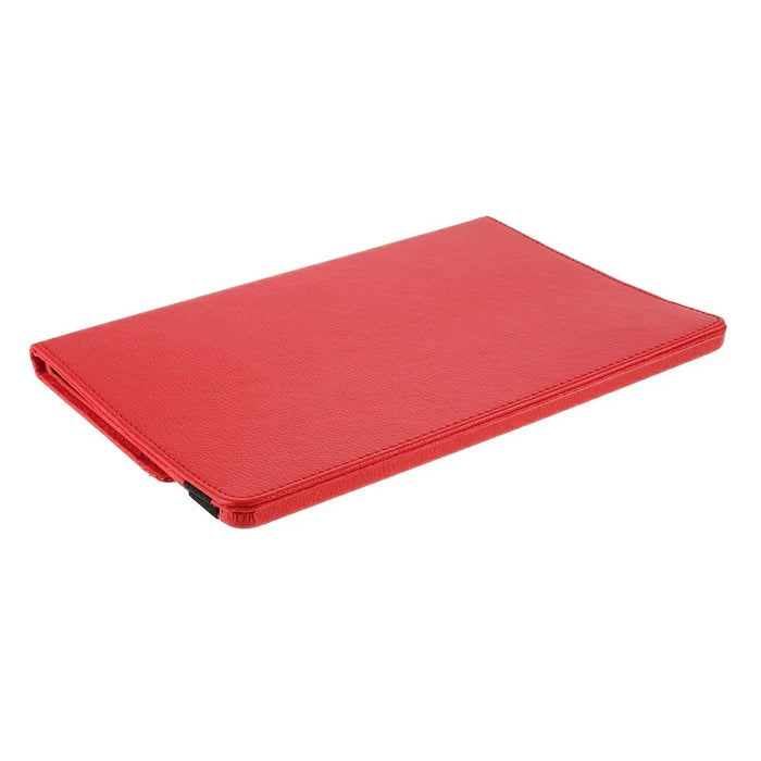 For Samsung Galaxy Tab S10 FE+ Case Rotating Stand PU Leather + PC Tablet Cover with Elastic Band - Red - 4