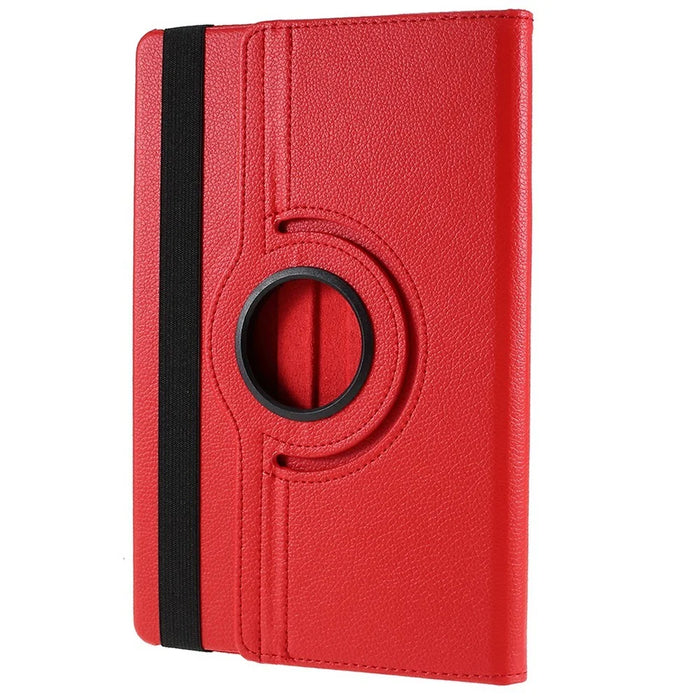 For Samsung Galaxy Tab S10 FE+ Case Rotating Stand PU Leather + PC Tablet Cover with Elastic Band - Red - 5