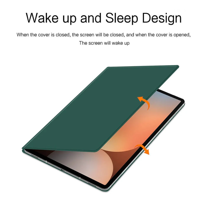 For Samsung Galaxy Tab S10+ Case Stand Magnetic Leather Tablet Cover with Auto Sleep  /  Wake - Green - 4