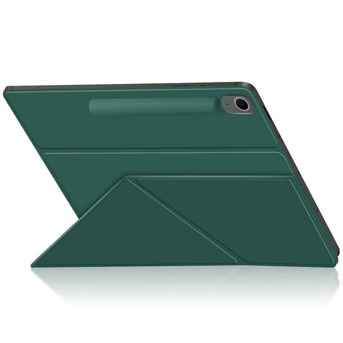 For Samsung Galaxy Tab S10 FE+ Case Origami Stand PU Leather Magnetic Tablet Cover - Green - 4