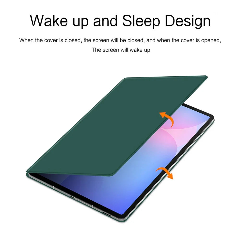 For Samsung Galaxy Tab S10 FE+ Case Stand Magnetic Leather Tablet Cover with Auto Sleep / Wake - Green - 4
