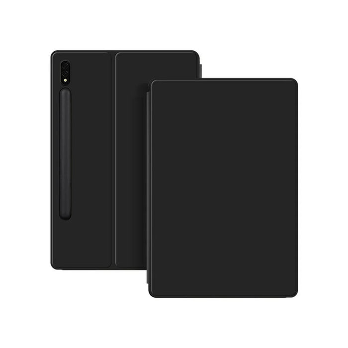For Samsung Galaxy Tab S8 / Tab S7 Case Stand Magnetic PU Leather Tablet Cover - Black - 4