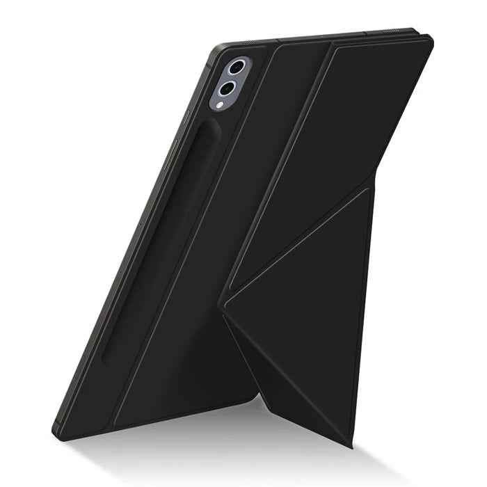 For Samsung Galaxy Tab S10+ Case Origami Stand PU Leather Magnetic Tablet Cover - Black - 3