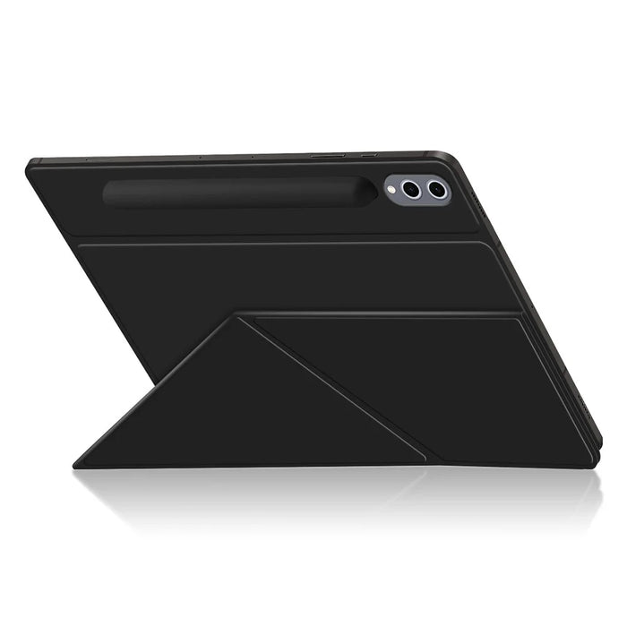 For Samsung Galaxy Tab S10+ Case Origami Stand PU Leather Magnetic Tablet Cover - Black - 4