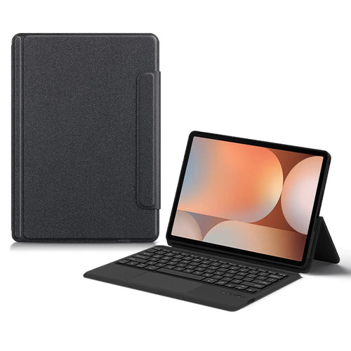 For Samsung Galaxy Tab S10+ Leather Case + Touchpad Bluetooth-Compatible Keyboard (without Backlit) - 1