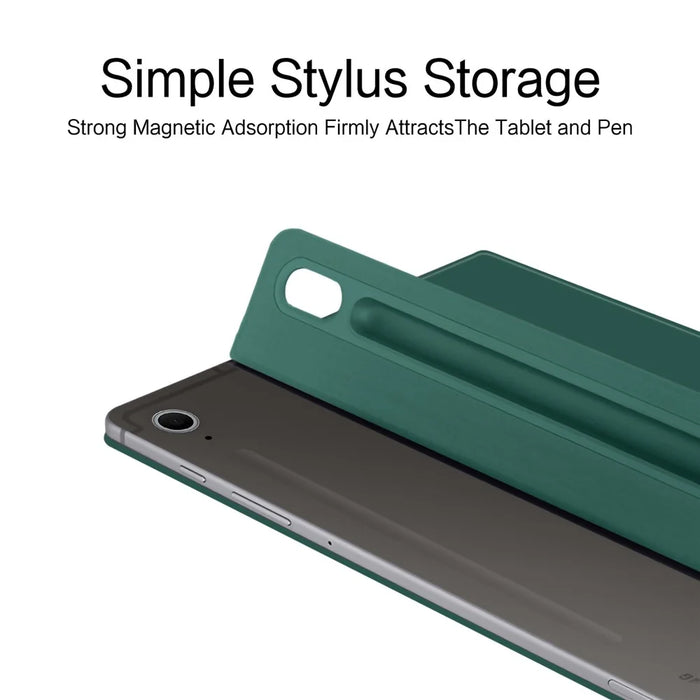 For Samsung Galaxy Tab S10 FE Case Stand Magnetic Leather Tablet Cover with Auto Sleep  /  Wake - Green - 5