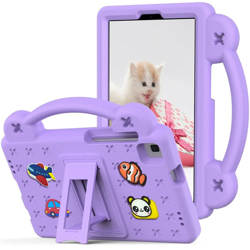 For Samsung Galaxy Tab A7 Lite 8.7-inch / Tab A 8.0 (2019) SM-T290 (Wi-Fi) / SM-T295 (LTE) Anti-fall Protective Case Shockproof EVA Tablet Cover Portable Case with Kickstand - Purple - 1