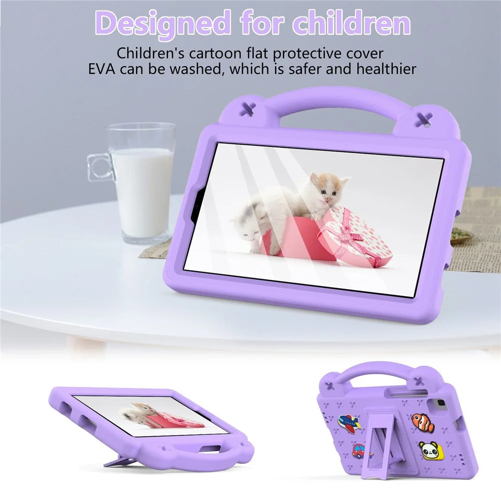 For Samsung Galaxy Tab A7 Lite 8.7-inch / Tab A 8.0 (2019) SM-T290 (Wi-Fi) / SM-T295 (LTE) Anti-fall Protective Case Shockproof EVA Tablet Cover Portable Case with Kickstand - Purple - 2