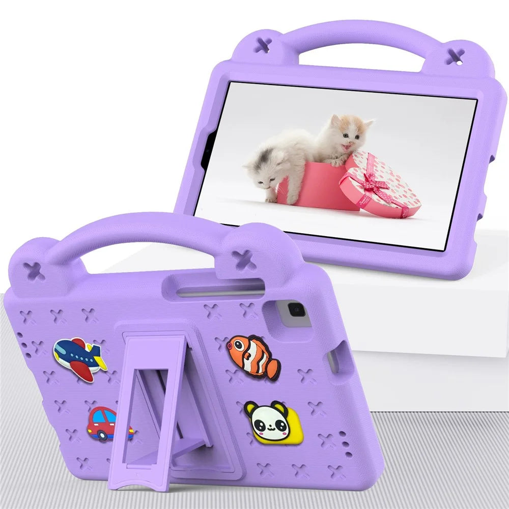 For Samsung Galaxy Tab A7 Lite 8.7-inch / Tab A 8.0 (2019) SM-T290 (Wi-Fi) / SM-T295 (LTE) Anti-fall Protective Case Shockproof EVA Tablet Cover Portable Case with Kickstand - Purple - 4