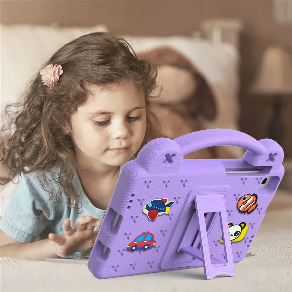 For Samsung Galaxy Tab A7 Lite 8.7-inch / Tab A 8.0 (2019) SM-T290 (Wi-Fi) / SM-T295 (LTE) Anti-fall Protective Case Shockproof EVA Tablet Cover Portable Case with Kickstand - Purple - 5