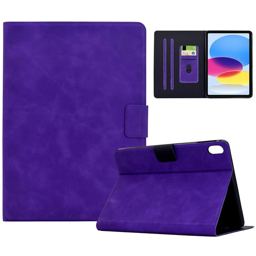 For iPad (2025) / 10.9 (2022) Case PU Leather Tablet Cover with Card Slots - Purple - 1