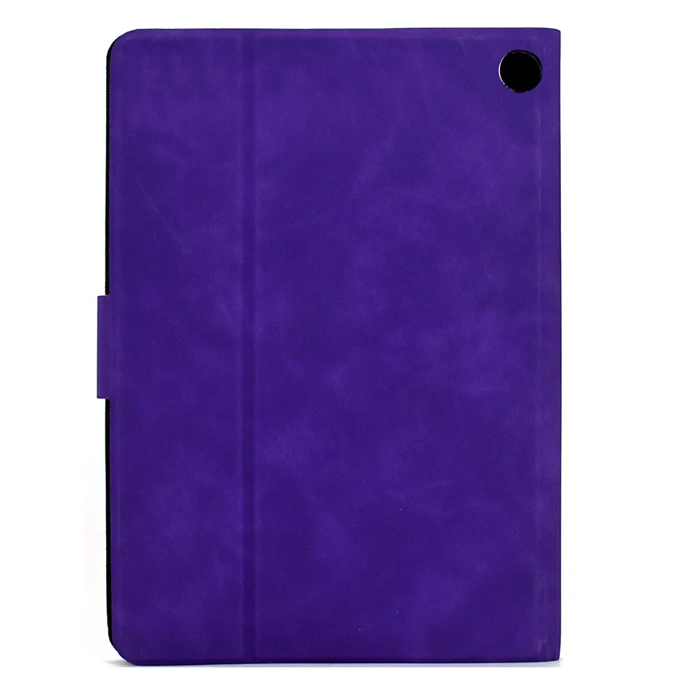 For Amazon Fire 7 (2022) Case PU Leather Tablet Cover with Card Slots - Purple - 7